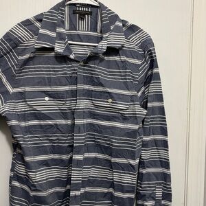 Banana Republic Blue and White Casual Button Down Shirt
